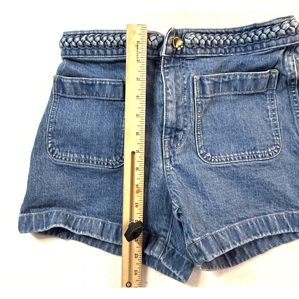 Madewell X Lisa Says Gah Shorts Womens 25 Blue Denim Braided Waist Shell Button - Picture 6 of 9